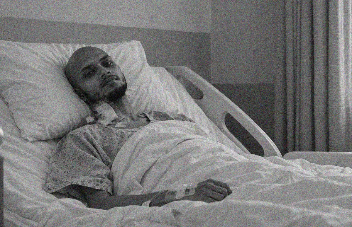 Rantideb Howlader thirteen hours after surgery — Before I Forget Rantideb Howlader in hospital bed thirteen hours after surgery near the carotid artery
